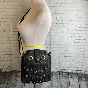 Rara Avis Iris Apfel Studded Black Gold Owl Bag Crossbody Purse Rare Maximalist